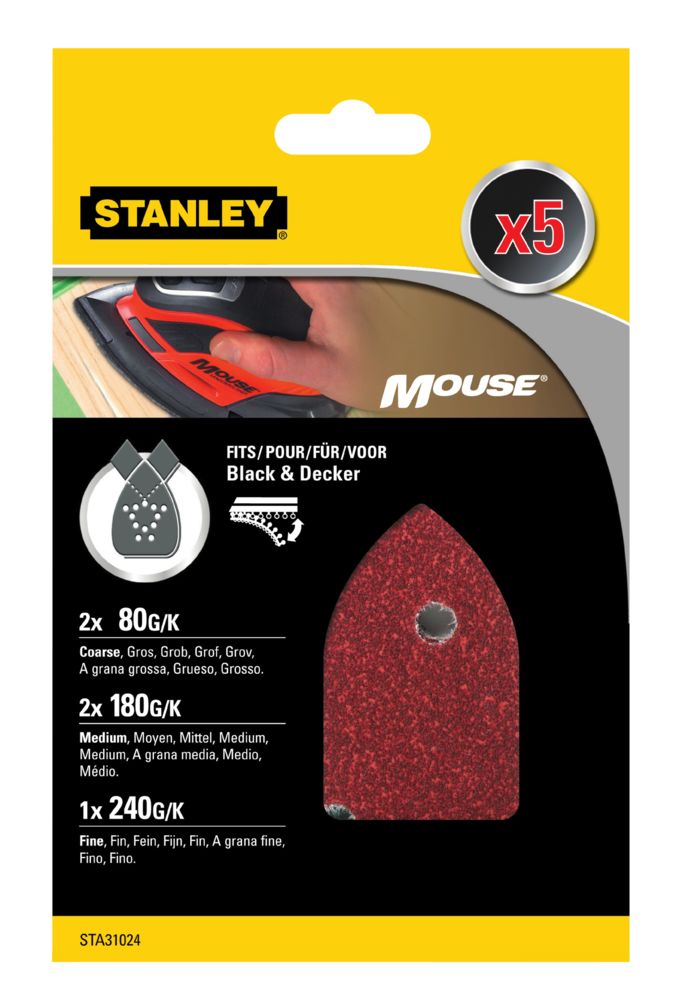 Stanley Mouse Sanding Sheets - 240G - STA31019-XJ